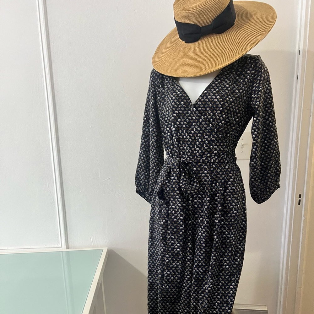 Navy Blue Foulard print Jumpsuit for Women